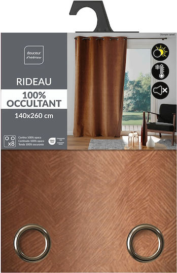 Douceur d'Intérieur Συσκότισης Παραθύρου με Τρουκς Καφέ 140x260εκ. Douceur d'Intérieur Συσκότισης Παραθύρου με Τρουκς Καφέ 140x260εκ.
