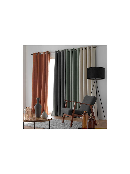 Douceur d'Intérieur Curtain Blackout Window with Grommet Gray 140x260cm