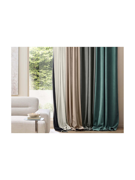 Douceur d'Intérieur Κουρτίνα Παραθύρου με Τρουκς Καφέ 140x260εκ.