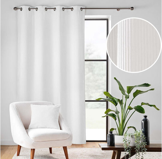 Douceur d'Intérieur Κουρτίνα με Τρουκς Λευκή 140x260εκ.