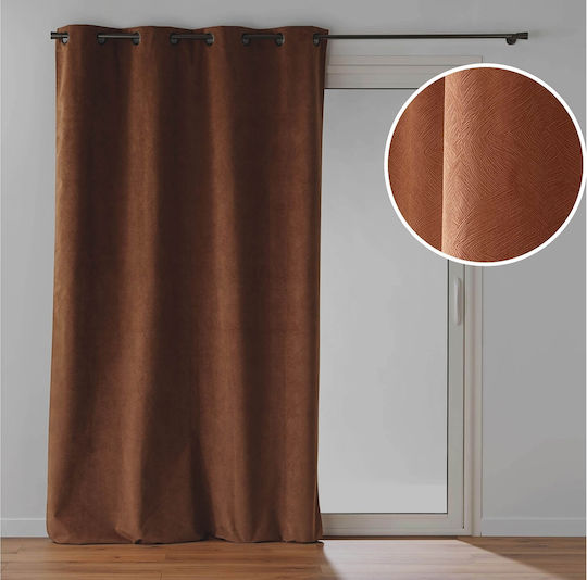 Douceur d'Intérieur Κουρτίνα με Τρουκς Olympe Καφέ 140x260εκ.