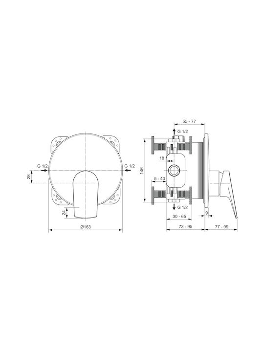 Ideal Standard за душ кабина 1 Изход Златист