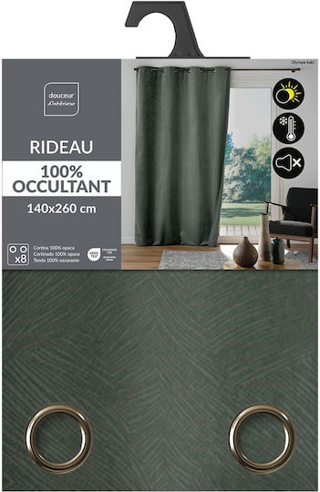 Douceur d'Intérieur Vorhang Verdunkelung Fenster mit Grommet Gray 140x260cm