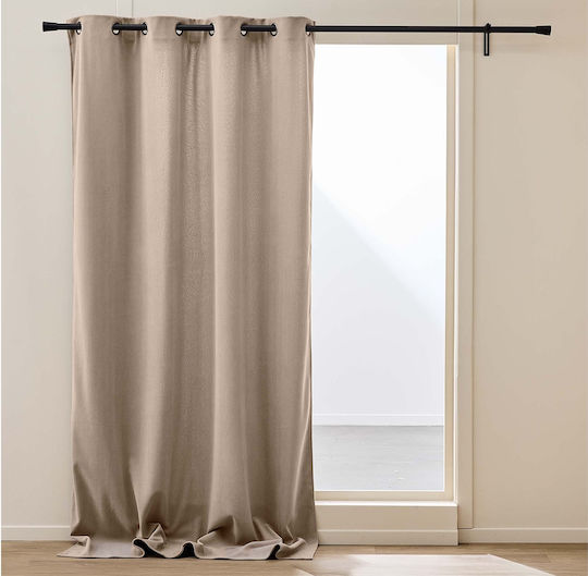 Douceur d'Intérieur Curtain Window with Grommet Brown 140x260cm