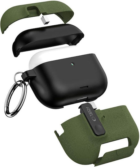 Tech-Protect Slim Hook Hülle Kunststoff mit Haken in Grün Farbe für Apple AirPods Pro 3