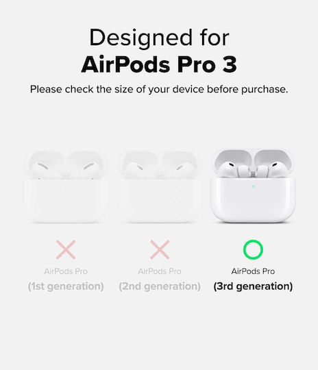 Ringke Silicone Case Silicone with Hook in Black color for Apple AirPods Pro 3