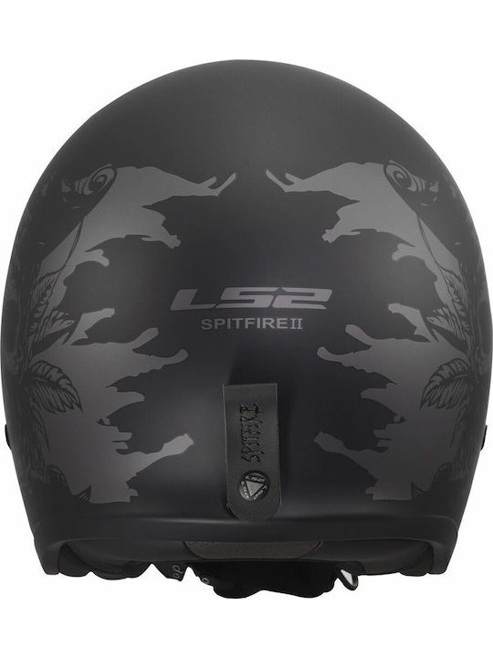 LS2 Spitfire II Willy Matt Black/Grey Κράνος Μηχανής Jet ECE 22.06 1000gr με Sunvisor