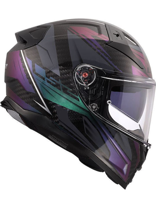 LS2 FF811 Vector II Carbon Savage Chameleon Мотоциклетна каска Full Face ECE 22.06 1300гр с Sunvisor
