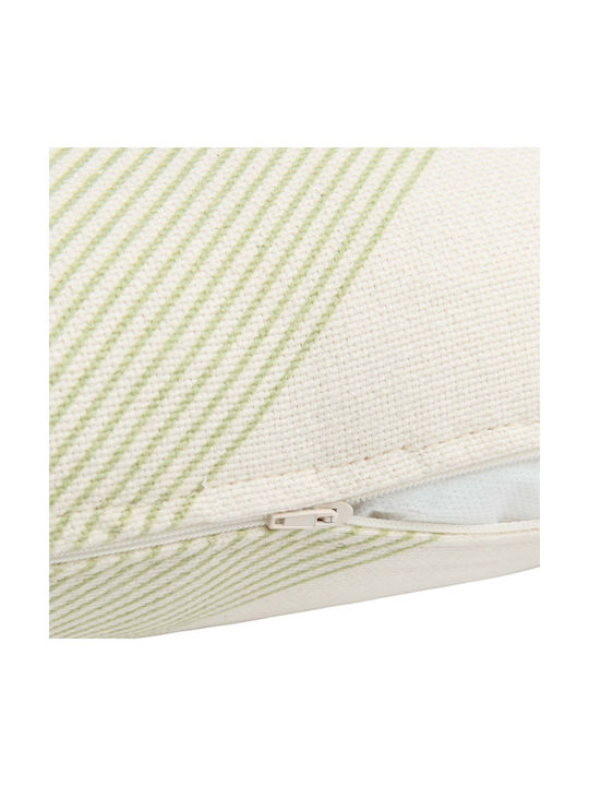 Nobodinoz Sofa Cushion Remi 100% Cotton Green Diagonal Stripes 30x50cm