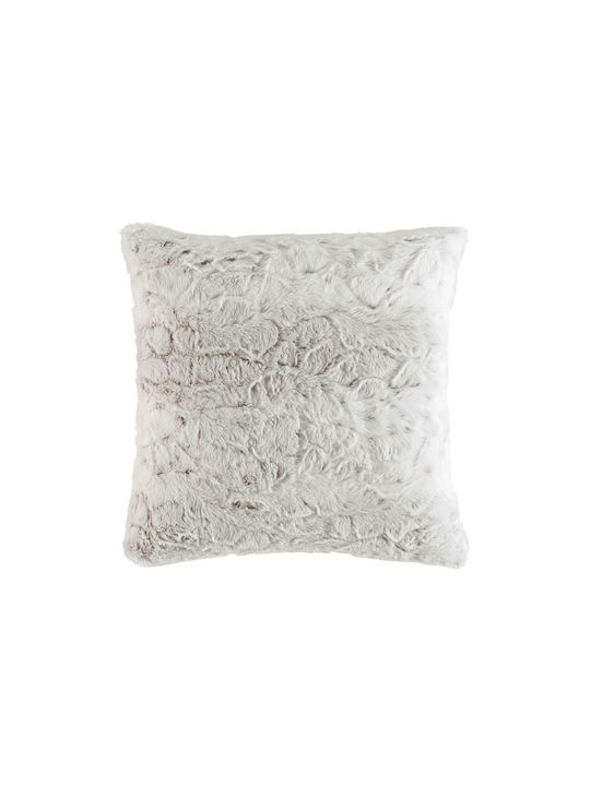 Douceur d'Intérieur Furry Sofa Cushion White 45x45cm