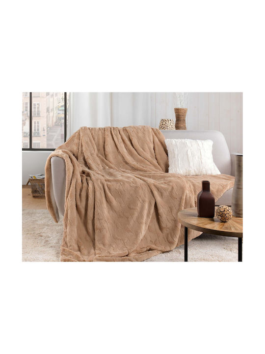 Douceur d'Intérieur Μαξιλάρι Καναπέ από Γούνα Sand 45x45εκ.