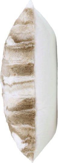 Douceur d'Intérieur Sofa Cushion Made of White Furry 45x45cm