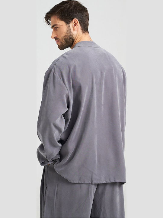 Long-sleeved Shirt in Wide Line Grey