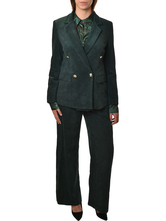 Damen Stoff Hose Green