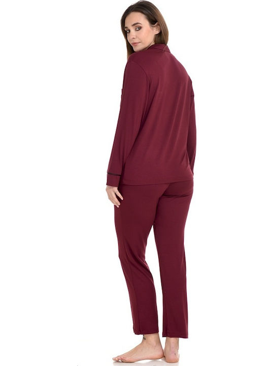 Zen by Daisy Set Pijamale pentru Femei Burgundy