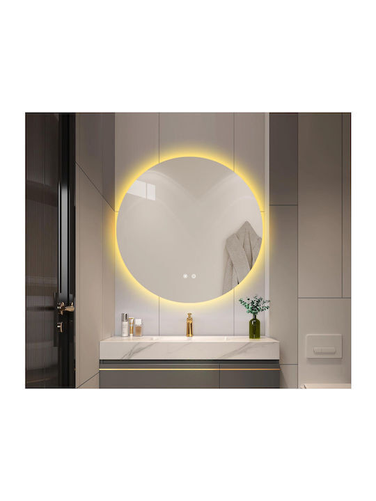 Oglindă de Baie Rotundă Lumini LED 70x70cm