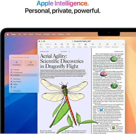 Apple MacBook Air 15.3" IPS Retina Display (M4-10-Core/16GB/256GB SSD/10-Core GPU) με Φορτιστή 35W (Dual Port) Midnight (International English Keyboard)