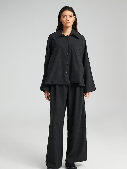 Langärmelig Damen Hemd Grey