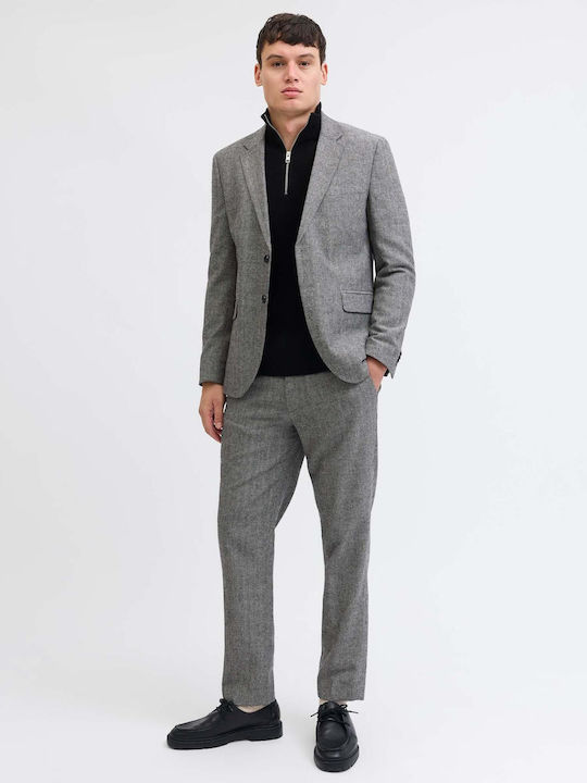 Men's Winter Suit Jacket Slim Fit Gray