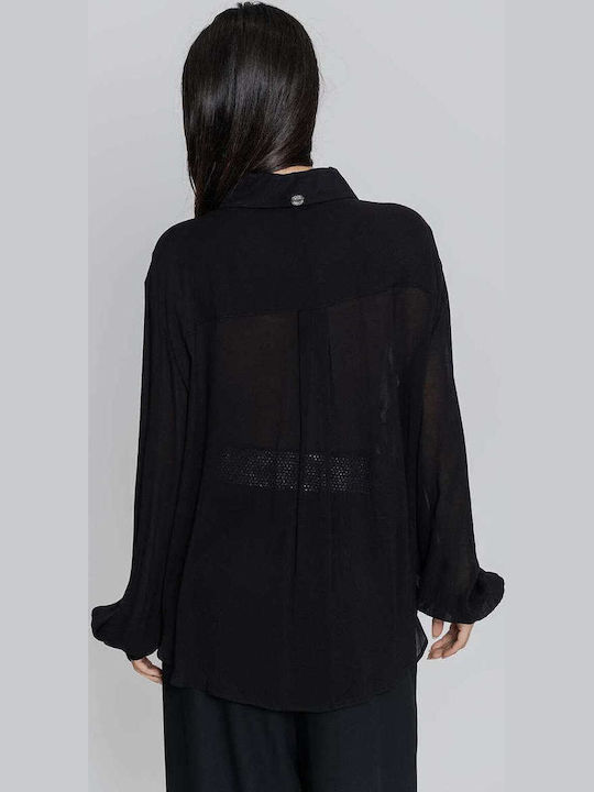 Mânecă lungă Femei Cămașă Black