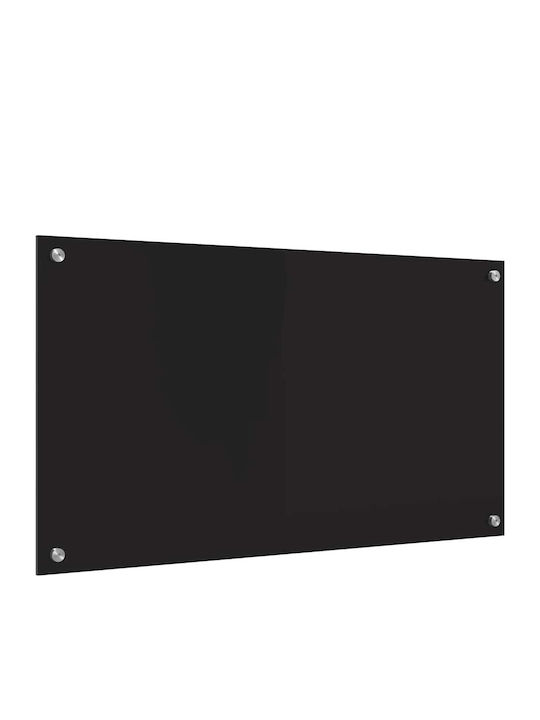 Vidaxl Kitchen Back Panel Black 90 x 50 x 0.8 cm Tempered Glass