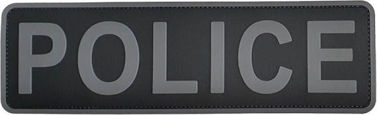 Police Back Badge PVC 25.5 x 7.5 cm Black Grey