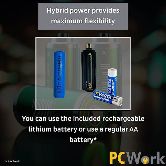 Pcwork Rechargeable Flashlight LED IPX4 with Maximum Brightness 650lm