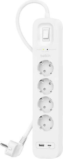 Belkin Πολύπριζο 4 Θέσεων με USB-C