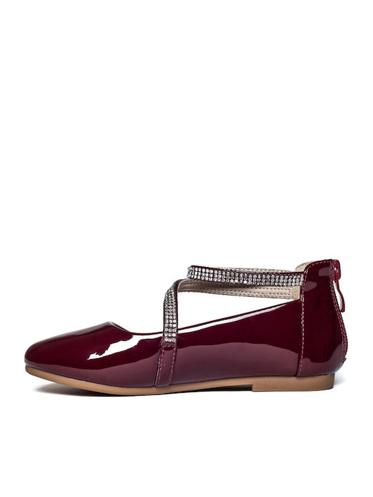 Kids Ballerinas with Elastic Strap Red