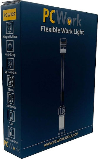 Pcwork Lanterna de lucru cu balast Reîncărcabilă LED IPX4 cu luminozitate până la 400lm
