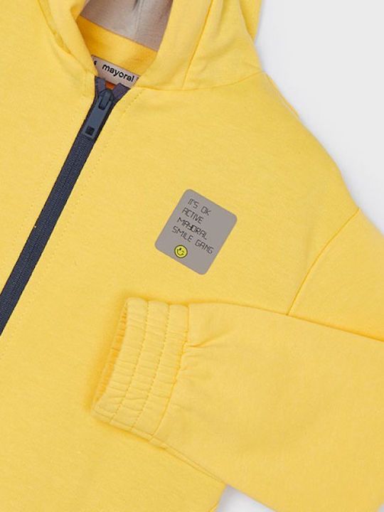 Kids Cardigan Cotton with Hood Yellow