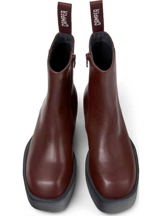 Billie Leather Women's Ankle Boots Burgundy