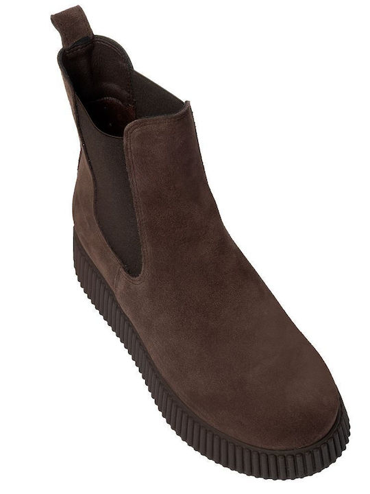 Suede Women's Ankle Boots Brown
