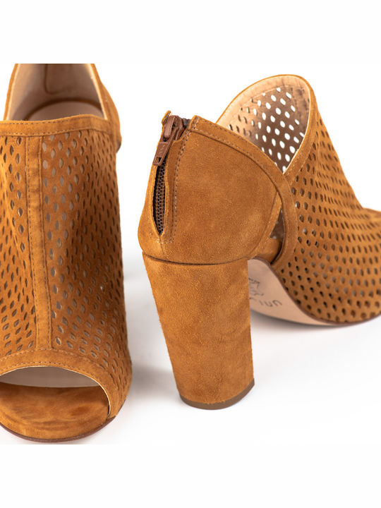 Suede Peep Toe Γόβες Ταμπά