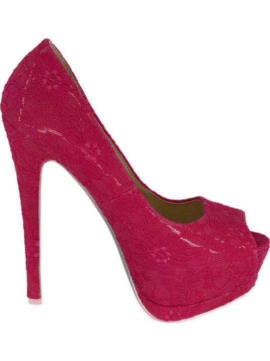 Patent Leather Stiletto Fuchsia High Heels