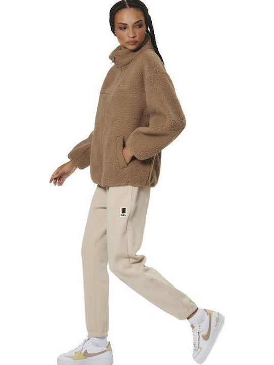 Fleece Damen Jacke Sand Brown