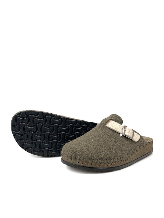 Anatomic Leather Clogs Women's Slippers Green