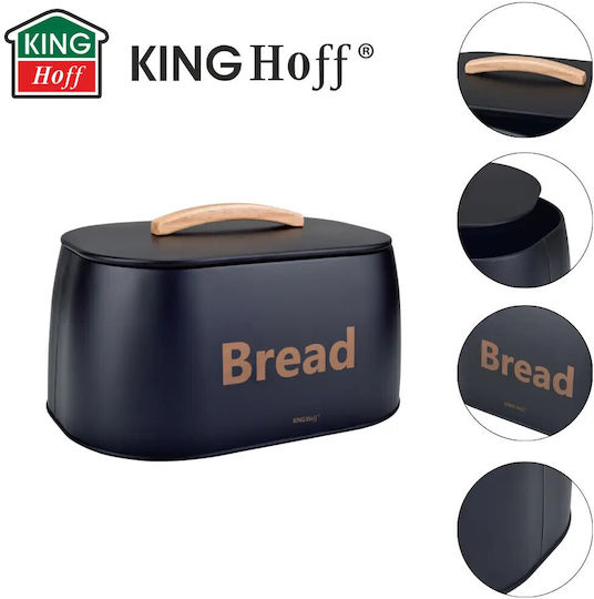 KING Hoff Cutie de pâine Metalic Neagră 34x24x18.5cm
