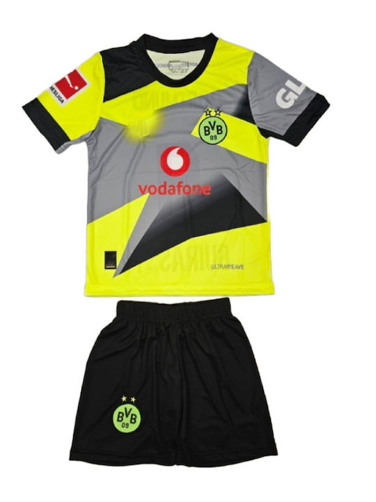 Παιδικό Σετ Ποδοσφαίρου Guirassy Borussia Dortmund 2025-2026 Εκτός Έδρας Balón De Oro Κίτρινο Unisex Παιδικά Fj6767