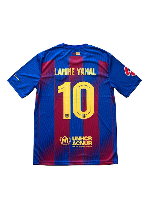 Football Jersey Yamal "10" Barcelona 25-26 Blue Red Red Blue Balón De Oro Unisex Fj3520