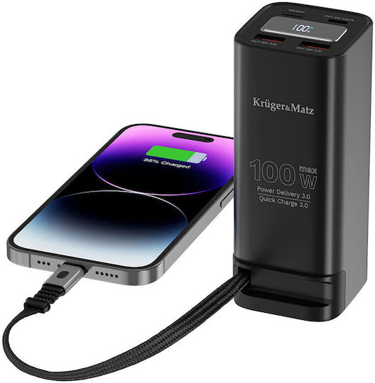 Kruger & Matz Baterie Externă 20000mAh 100W Power Delivery Încărcare Rapidă Neagră