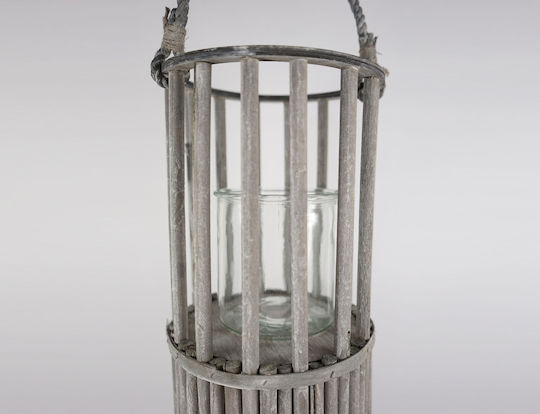 HBX DECO B.V. Glass Lantern Gray 19x19x64cm