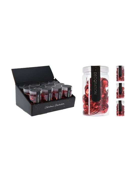Set of Metal Bell Christmas Tree Ornaments Red 2.5cm 14 Pieces