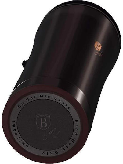 Berlinger Haus Steel Coffee Mug Glass Thermos Stainless Steel 500ml Black with Mouthpiece