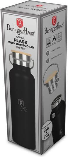 Berlinger Haus Μπουκάλι Θερμός Ανοξείδωτο 600ml Matte Black