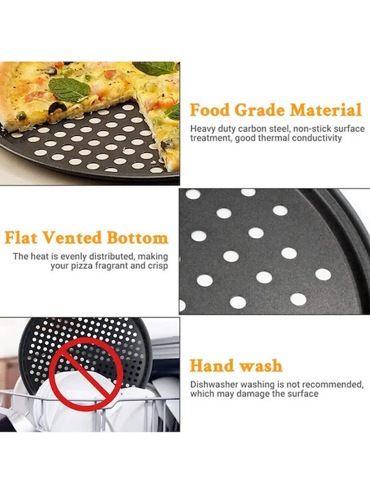 Perforated Baking Pan Made of Stainless Steel with Non-Stick Interior Coating 37cm