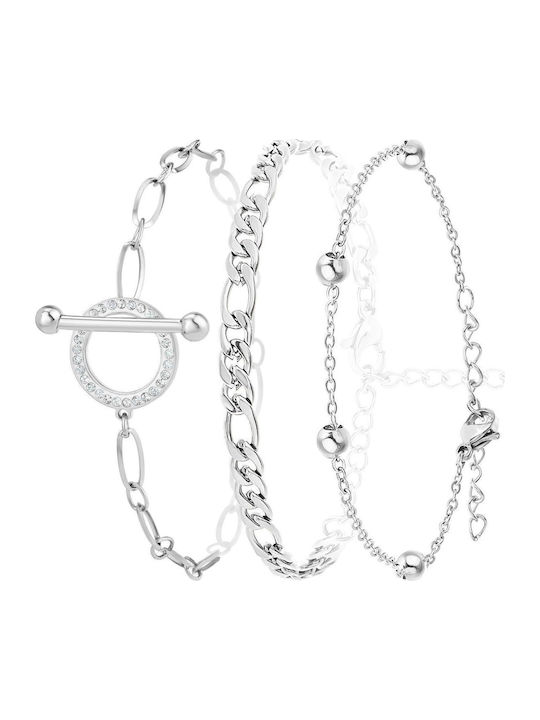 So Charm Σετ Γυναικεία Βραχιόλια από Ατσάλι So Charm Σετ Γυναικεία Βραχιόλια από Ατσάλι