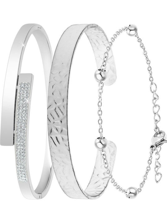 So Charm Γυναικείο Σετ Βραχιόλια από Ατσάλι 16cm
