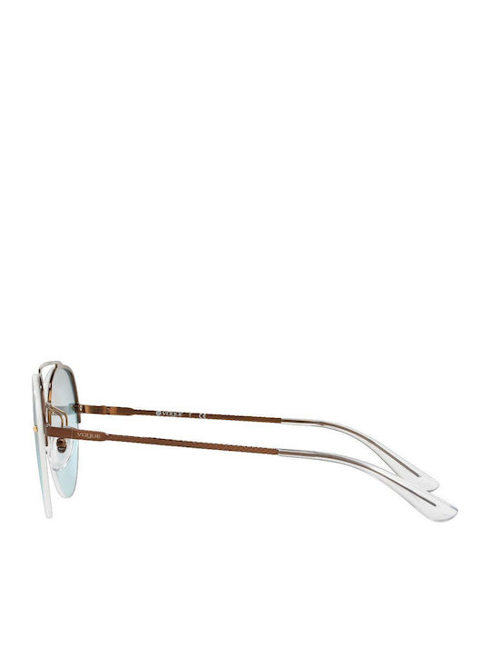 Vogue Women's Sunglasses with Rose Gold Metallic Frame and Grey Gradient Mirror Lenses VO4113S 50747C