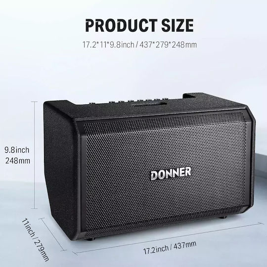 Donner DDA-80 EC1738 Active Speaker PA 80W with Woofer 8"
